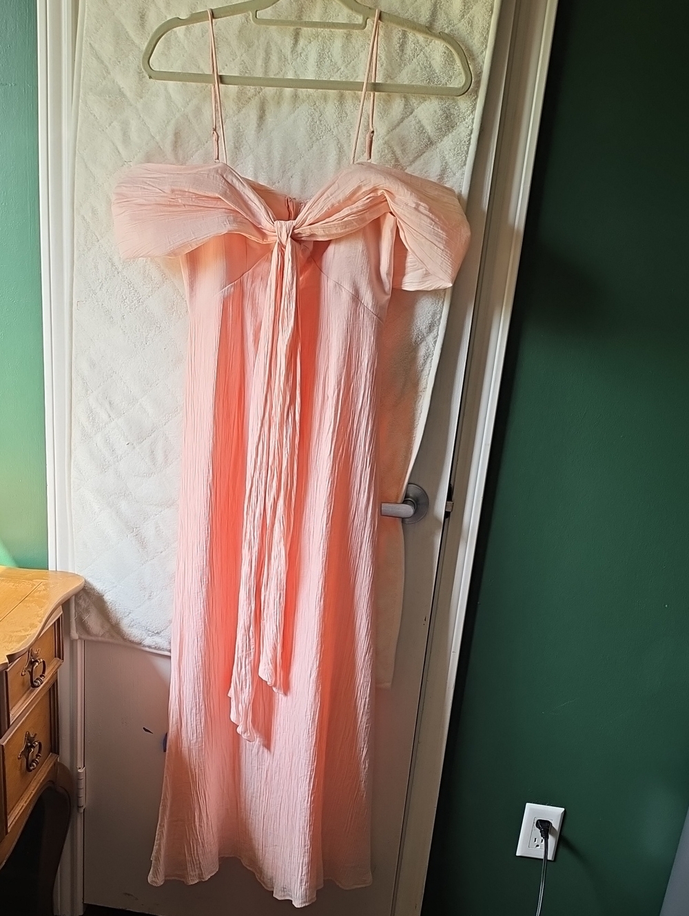 One & Only Collective Peach Sheer Dropped Shoulder